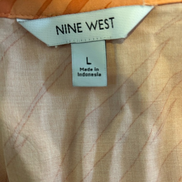 Women's Nine West Sleeveless Button-Front Tiered Dress - Picture 8 of 8